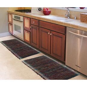 chardin المنزل chindi Rag سجاد (مجموعة من 2 – 50.8 x 76.2 cm سجاد) Tonal Blues & chindi متعددة. رائعة مدخل ، غرفة المعيشة ، والمطبخ ، والحمام ، وغرفة النوم ، وغرفة النوم. in Kuwait