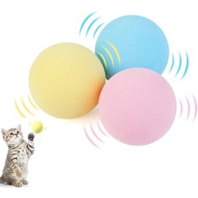 سلاج مايل العاب كرة القطط، كرات تفاعلية للقطط و3 اصوات زقزقة نابضة بالحياة، العاب مرحة للقطط والقطط والنعناع البري - 3 قطع in Kuwait