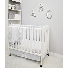 American Baby Company Heavenly Soft Minky Dot 3-Piece Mini/Portable Crib Bedding Set, Blue, for Boys and Girls