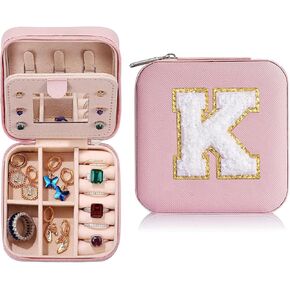Travel Jewelry Boxes Women's Travel Jewelry Boxes Small Ladies Jewelry Boxes Jewelry Travel Organizers Women's Jewelry Travel Boxes Earring Organizers with Mirrors Women's Travel Gift Letters K in Kuwait