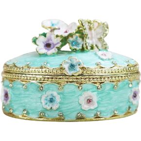 منظم صندوق المجوهرات من NAJMECHOY للنساء والفتيات، منظم أقراط خاتم الزفاف، حاوية تخزين، صندوق حلقات من السبائك، تخزين المجوهرات للقلادة، صندوق زهور منحوت استريو (وردي) in Kuwait