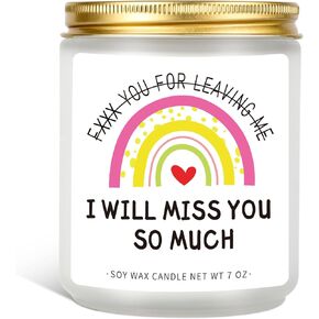 Goodbye Gifts, Going Away Gifts for Women Farewell Gifts Retirement Gifts for Women Goodbye Gifts for Coworker Friendship Gifts - I Will Miss You so Much Candle - 7 oz