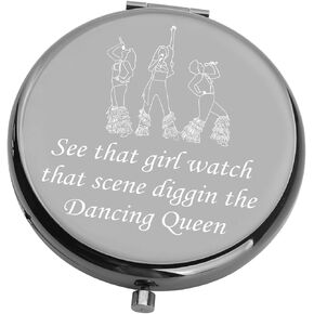 UJIMS Mamma The Musical Inspired Gift Dancing Queen Compact Mirror Donna and The Dynamos Fans Gift Mia Fans Gift (DancingQueenBlack)