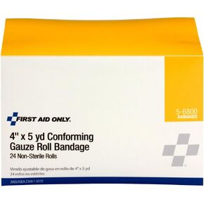 First Aid Only 5-6800 Stretch Gauze Bandage, 4 yds Length x 4 Width (Box of 24)
