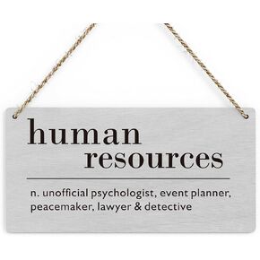 Human Resources Definition Office Decor Farmhouse Wall Hanging Decor for Home Office Dorm Bedroom Restroom Front Door Decor Rustic Wood Sign for Entryway Hallway HR Office Decor in Kuwait