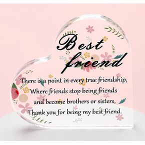 QINJIEJIE Friendship Gifts For Women Friends Birthday Gifts for Best Friend Bestie BFF Thank You Gifts Going Away Friendship Gift Bestie Gift Christmas Heart Plaques Keepsake Resins Signs in Kuwait