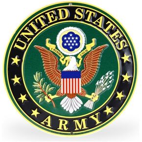 United States Army Decorative Metal Wall Plate for Home, Office, or Man Cave. Very sturdy. 2 holes for easy hanging anywhere. Great gift for your fellow United States Army soldier. Officially Licensed in Kuwait