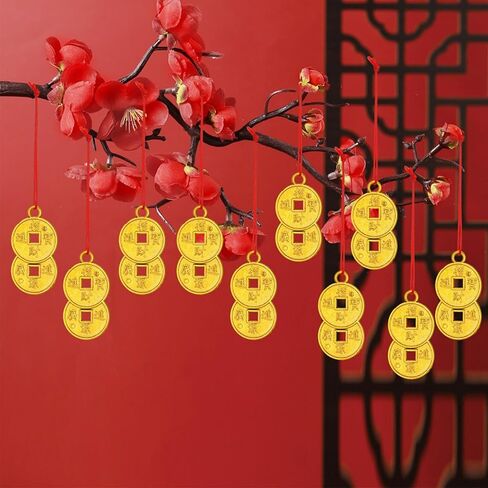 2024 زينة معلقة للعام الصيني الجديد، زخارف معلقة لمهرجان الربيع، حلي معلقة لعملات الحظ للعام الجديد من لونا، زينة سنة التنين للعام الجديد، ديكور سيارة شجرة المنزل in Kuwait