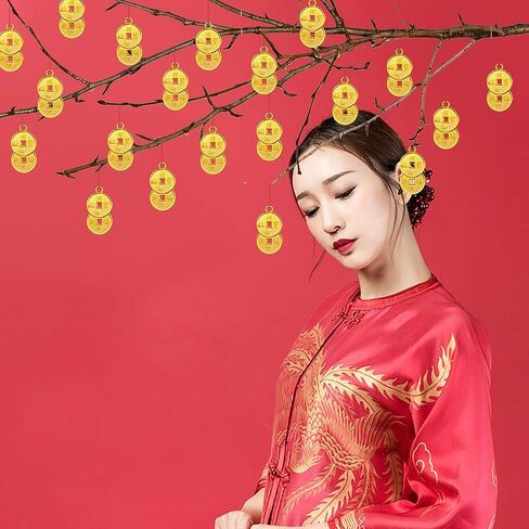 2024 زينة معلقة للعام الصيني الجديد، زخارف معلقة لمهرجان الربيع، حلي معلقة لعملات الحظ للعام الجديد من لونا، زينة سنة التنين للعام الجديد، ديكور سيارة شجرة المنزل in Kuwait