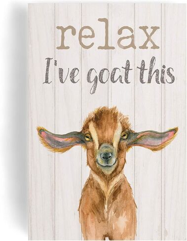ب. Graham Dunn Relax I've Goat This Cream 5 x 4 الصنوبر الخشب المزخرف سطح الطاولة لوحة in Kuwait