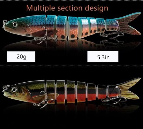 مجموعة طُعم الصيد تتضمن طُعم سباحة متعدد المفاصل + طُعم أسماك البلمة + طُعم ملاعق صيد + طُعم مروحي للمياه المالحة والمياه العذبة in Kuwait
