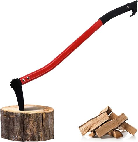 JMOO Hookaroon - Non-Slip Grip Handle with Pointed, Angled Blade - Landscaping Tool for Rotating, Dragging, Stacking Logs - Black/Orange in Kuwait