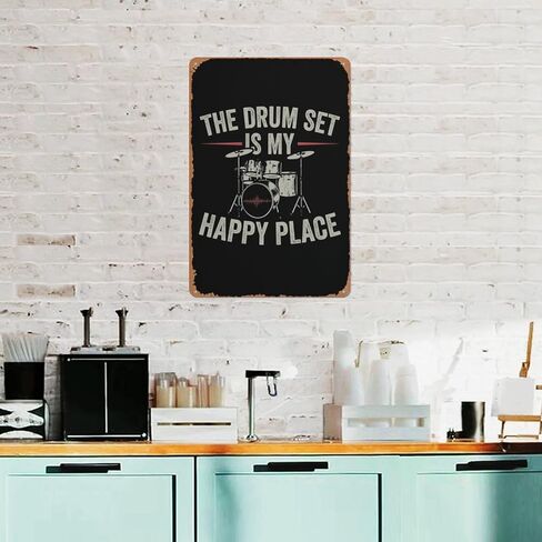 لاكي لافتات معدنية لعازف الطبول والموسيقى هدية ديكور غرفة ديكور حائط هدية مبتكرة صورة موسيقية 8 × 12 انش in Kuwait