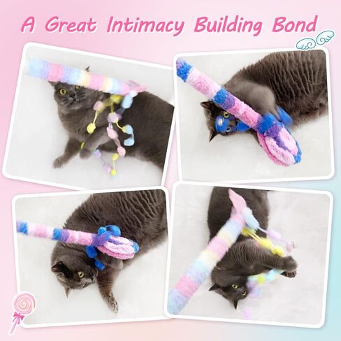 SNOWLOVE 2-Piece Cat Toys for Indoor Cats,Cat Wand Toys with Bells, Cat Teaser Indoor Cat Interactive Toy in Kuwait