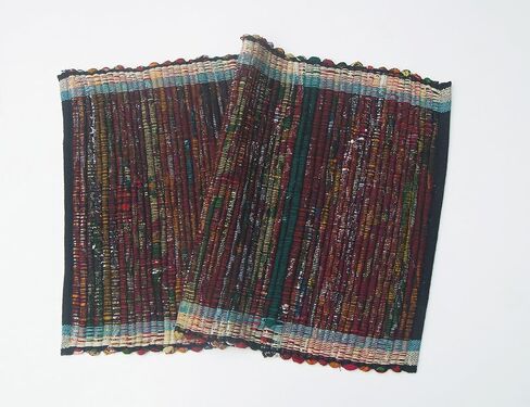 chardin المنزل chindi Rag سجاد (مجموعة من 2 – 50.8 x 76.2 cm سجاد) Tonal Blues & chindi متعددة. رائعة مدخل ، غرفة المعيشة ، والمطبخ ، والحمام ، وغرفة النوم ، وغرفة النوم. in Kuwait