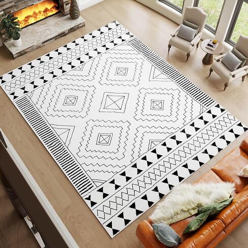 سجادة منطقة أشعث مغربية من Unomi مقاس 3'x5'، سجاد كبير مضاد للانزلاق لغرفة المعيشة وغرفة النوم والسجاد الداخلي. (3'x5') in Kuwait