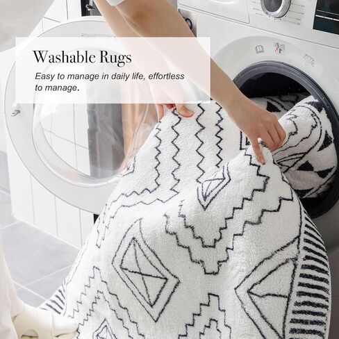 سجادة منطقة أشعث مغربية من Unomi مقاس 3'x5'، سجاد كبير مضاد للانزلاق لغرفة المعيشة وغرفة النوم والسجاد الداخلي. (3'x5') in Kuwait