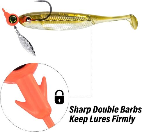 Dr.Fish 10 Pack Underspin Jigs Fishing Jig Heads Mustad Hooks 3D Eye Crappie Jig Heads Round Jig Willow Blade Unpainted Jig Fishing Jigs Saltwater Freshwater Bass,Trout, Bluegill 1/8oz,3/16oz,1/4oz,3/8oz in Saudi Arabia