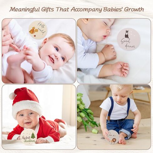 بطاقات المعالم الشهرية للأطفال مع علامة Hello World، 18 قطعة من أقراص Safari Animals لأقراص المعالم الرئيسية للحمل وهدايا استحمام الطفل، علامة معالم شهرية محايدة لحديثي الولادة لدعائم التقاط الصور in Kuwait