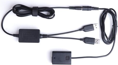 Wellook AC-PW20 USB محول الطاقة - NP-FW50 الدمية استبدال البطارية DC المقرنة بطارية خارجية مفككة بالكامل، متاح ل NEX-5 5TL 5C 5T 5N 5RL 5R NEX-3NL NEX-F3 NEX-3F A5000 A6000 A3000 in Saudi Arabia