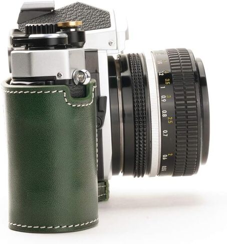 Nikon FM2 Case, BolinUS Handmade Genuine Real Leather Half Camera Case Bag Cover for Nikon FM2 FM FE FM2n FE2 With Hand Strap (Black) in Kuwait