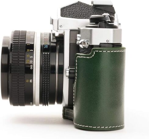 Nikon FM2 Case, BolinUS Handmade Genuine Real Leather Half Camera Case Bag Cover for Nikon FM2 FM FE FM2n FE2 With Hand Strap (Black) in Kuwait