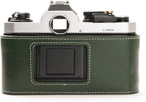 Nikon FM2 Case, BolinUS Handmade Genuine Real Leather Half Camera Case Bag Cover for Nikon FM2 FM FE FM2n FE2 With Hand Strap (Black) in Kuwait