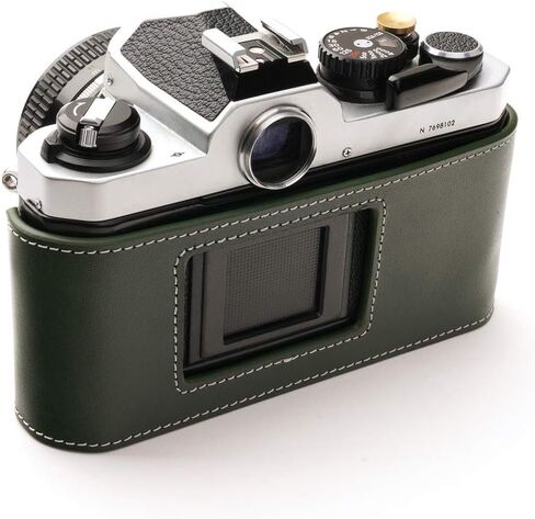 Nikon FM2 Case, BolinUS Handmade Genuine Real Leather Half Camera Case Bag Cover for Nikon FM2 FM FE FM2n FE2 With Hand Strap (Black) in Kuwait