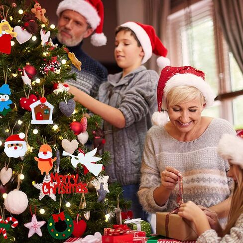 ويزدار 25 مجموعة من زخارف عيد الميلاد مصنوعة من مادة اللباد وزخارف شجرة عيد الميلاد سانتا ثلج الملاك وبطريق الرنة وزخارف شجرة معلقة لتزيين شجرة عيد الميلاد الصغيرة in Saudi Arabia