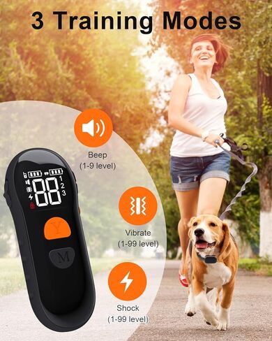 طوق صدمات للكلاب - [إصدار جديد] طوق تدريب للكلاب مع جهاز تحكم عن بعد بطول 2600 قدم، طوق صدمات للكلاب الصغيرة والمتوسطة الكبيرة بوزن 8-120 رطل، طوق E قابل لإعادة الشحن مقاوم للماء مع صوت تنبيه، اهتزاز، صدمة آمنة (أسود) in Kuwait