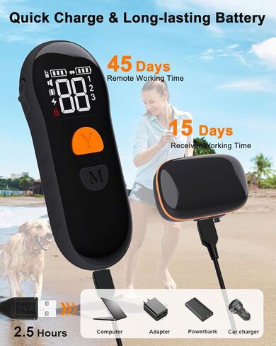 طوق صدمات للكلاب - [إصدار جديد] طوق تدريب للكلاب مع جهاز تحكم عن بعد بطول 2600 قدم، طوق صدمات للكلاب الصغيرة والمتوسطة الكبيرة بوزن 8-120 رطل، طوق E قابل لإعادة الشحن مقاوم للماء مع صوت تنبيه، اهتزاز، صدمة آمنة (أسود) in Kuwait