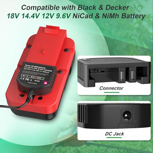 شاحن بطارية منزلق من SoulBay 9.6-18 فولت لبلاك اند ديكر متعدد فولت 9.6 فولت 12 فولت 14.4 فولت 18 فولت أدوات كهربائية عاصفة نيكاد Ni-MH بطاريات HPB12 HPB18 HPB96 PS130 PS140 FSB18 ETPCA-P180021U2 سلك بديل in Kuwait