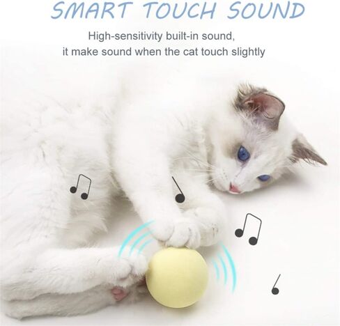 سلاج مايل العاب كرة القطط، كرات تفاعلية للقطط و3 اصوات زقزقة نابضة بالحياة، العاب مرحة للقطط والقطط والنعناع البري - 3 قطع in Kuwait
