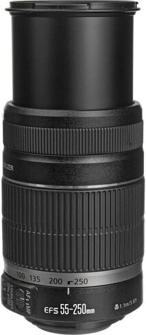 عدسة Canon EF-S 55-250mm f/4-5.6 is II (5123B006) + بطاقة ذاكرة سعة 64 جيجابايت + مجموعة مرشح + حقيبة ظهر + قارئ بطاقات + حامل ثلاثي القوائم مرن + محفظة ذاكرة + حافظة للأغطية + طقم تنظيف + حزام يد (متجدد) in Kuwait
