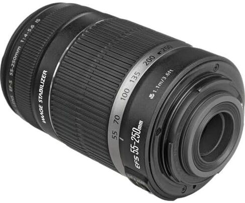 عدسة Canon EF-S 55-250mm f/4-5.6 is II (5123B006) + بطاقة ذاكرة سعة 64 جيجابايت + مجموعة مرشح + حقيبة ظهر + قارئ بطاقات + حامل ثلاثي القوائم مرن + محفظة ذاكرة + حافظة للأغطية + طقم تنظيف + حزام يد (متجدد) in Kuwait