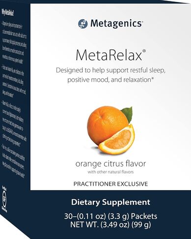 Metagenics MetaRelax Magnesium Powder Blend to Help Promote Restful Sleep, Positive Mindset, and Relaxation - Orange Citrus Flavor - 30 Servings in Saudi Arabia