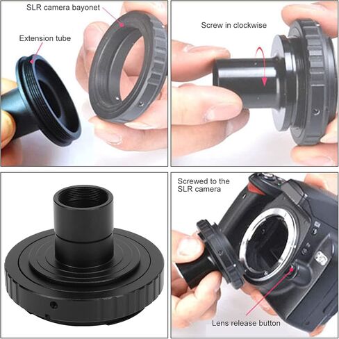 070 Portable Microscope Lens Adapter Ring 23.2mm T-Mount Extension Tube for Microscope Ring T2 Mount Adapter for Canon E Mount Camera Microscope Lens in Kuwait