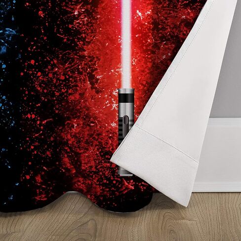 ستارة نافذة KKH Lightsaber للأولاد والبنات ديكور المنزل أزرق أخضر ربطة عنق صبغ قضيب جيب ستائر معزولة حراريًا معالجة النوافذ لغرفة النوم وغرفة المعيشة W42xL45 بوصة in Saudi Arabia