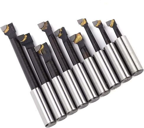 netuera New 1/2 Inch Boring Bar Set C6 9 Pcs Carbide Tipped Bars 1/2 Shank Lathe Tool, 9-pack 1 / 2 Boring Bar in Kuwait
