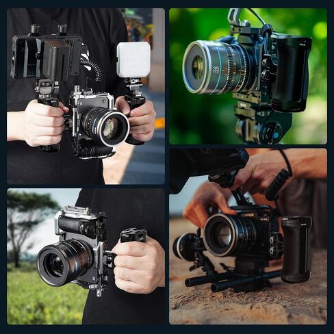 SIRUI Side Handle with ARRI Locating and Dual 1/4" Screw Mount Optional, Lightweight Camera Handgrip with Cold Shoe, Wrench, Multiple Threads, Up and Down Adjustable Side Grip, AM-SHS(Pack of 1) in Kuwait