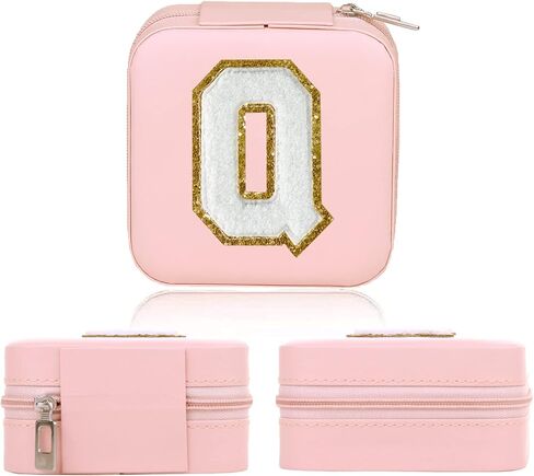 CRUOXBB Jewelry Box for Women Girls,Mini Portable Jewelry Case For travel,Personalized Small Jewelry CaseJewelry Organizer Box with Mirror (Pink-A) in Kuwait