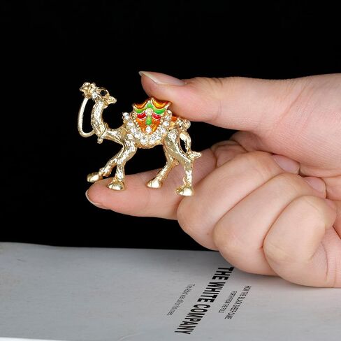 صندوق مجوهرات SEVENBEES Camel القابل للتجميع مع أحجار الراين الكريستالية المطلية بالمينا - ديكور عربي هدية تذكارية من دبي للنساء والفتيات، مثالي لحمل الخواتم والأقراط، وتعزيز ديكور خزانة الملابس المنزلية in Kuwait