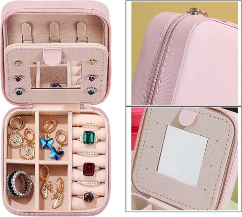 Travel Jewelry Boxes Women's Travel Jewelry Boxes Small Ladies Jewelry Boxes Jewelry Travel Organizers Women's Jewelry Travel Boxes Earring Organizers with Mirrors Women's Travel Gift Letters K in Kuwait