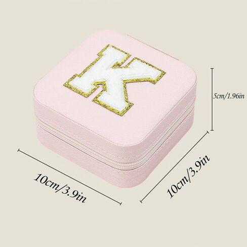 Travel Jewelry Boxes Women's Travel Jewelry Boxes Small Ladies Jewelry Boxes Jewelry Travel Organizers Women's Jewelry Travel Boxes Earring Organizers with Mirrors Women's Travel Gift Letters K in Kuwait