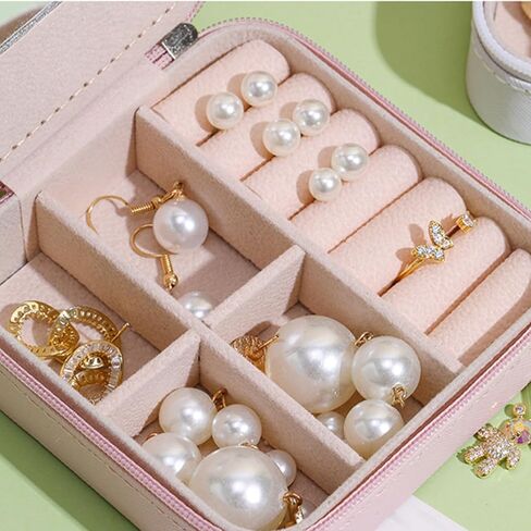 Travel Jewelry Boxes Women's Travel Jewelry Boxes Small Ladies Jewelry Boxes Jewelry Travel Organizers Women's Jewelry Travel Boxes Earring Organizers with Mirrors Women's Travel Gift Letters K in Kuwait