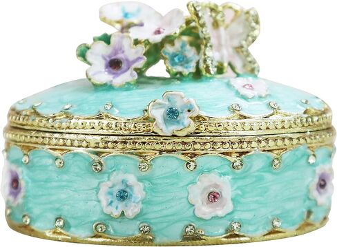 منظم صندوق المجوهرات من NAJMECHOY للنساء والفتيات، منظم أقراط خاتم الزفاف، حاوية تخزين، صندوق حلقات من السبائك، تخزين المجوهرات للقلادة، صندوق زهور منحوت استريو (وردي) in Kuwait