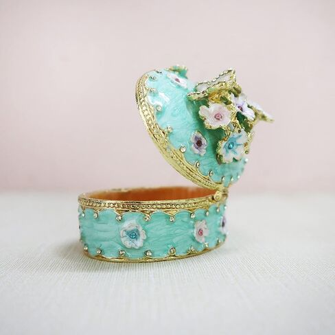 منظم صندوق المجوهرات من NAJMECHOY للنساء والفتيات، منظم أقراط خاتم الزفاف، حاوية تخزين، صندوق حلقات من السبائك، تخزين المجوهرات للقلادة، صندوق زهور منحوت استريو (وردي) in Kuwait