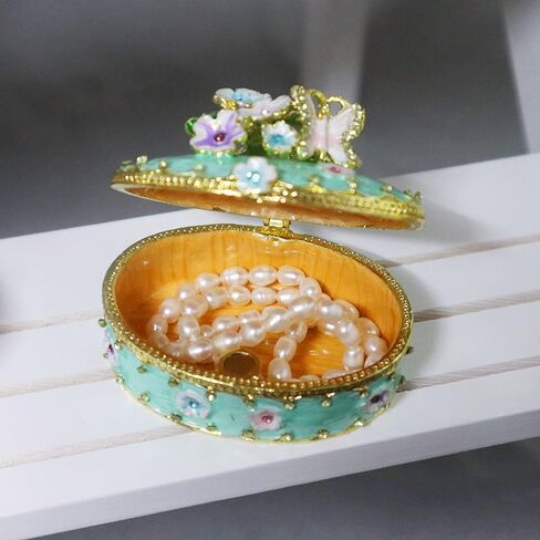 منظم صندوق المجوهرات من NAJMECHOY للنساء والفتيات، منظم أقراط خاتم الزفاف، حاوية تخزين، صندوق حلقات من السبائك، تخزين المجوهرات للقلادة، صندوق زهور منحوت استريو (وردي) in Kuwait