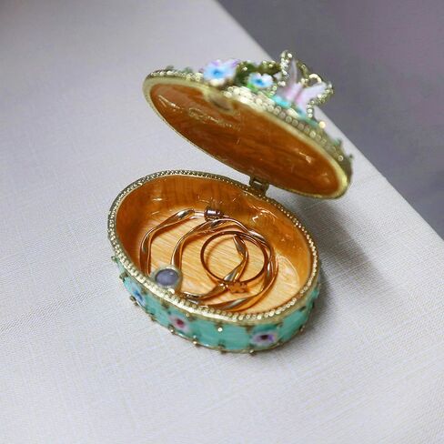 منظم صندوق المجوهرات من NAJMECHOY للنساء والفتيات، منظم أقراط خاتم الزفاف، حاوية تخزين، صندوق حلقات من السبائك، تخزين المجوهرات للقلادة، صندوق زهور منحوت استريو (وردي) in Kuwait