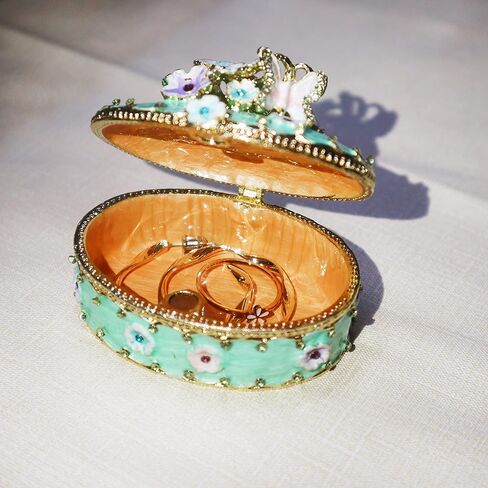 منظم صندوق المجوهرات من NAJMECHOY للنساء والفتيات، منظم أقراط خاتم الزفاف، حاوية تخزين، صندوق حلقات من السبائك، تخزين المجوهرات للقلادة، صندوق زهور منحوت استريو (وردي) in Kuwait